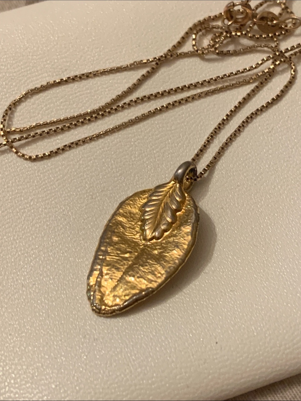 Vintage Gold Leaf Pendant